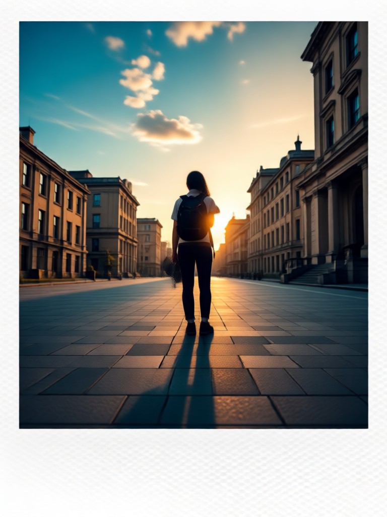 Architecture photo with Polaroid treatment and shadow border
