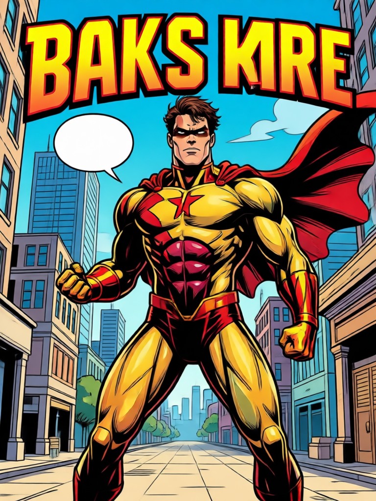 Portrait in vintage comic book style