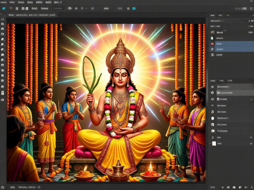 AI generated Nag Pooja photo with traditional offerings and setting