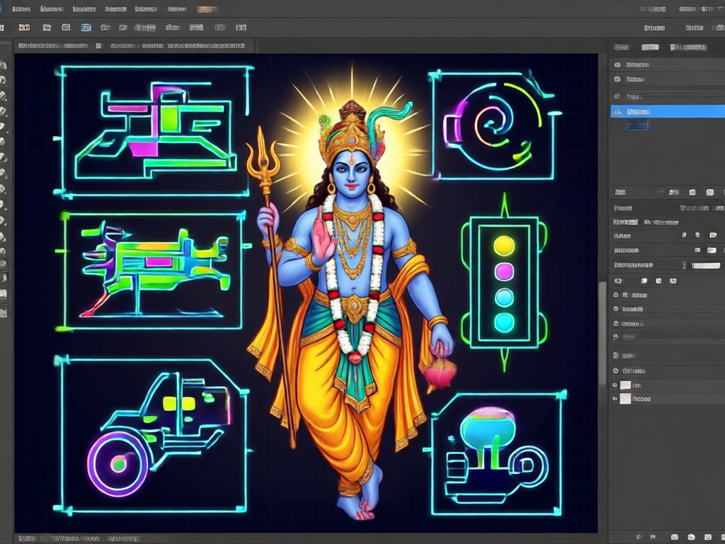 AI menghasilkan seni Krishna dari deskripsi teks