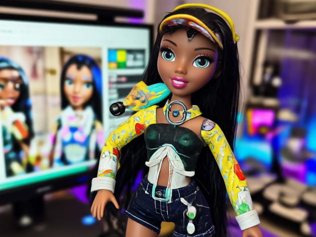 Interfaz del generador gratuito de muñecas Bratz en móvil
