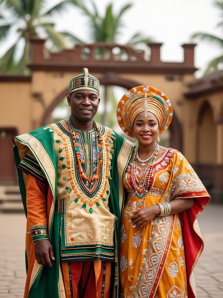 Casal tradicional Xhosa sul-africano