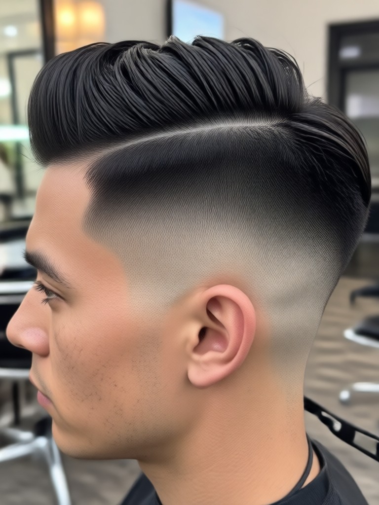 Fade haircut with beard blend AI generation