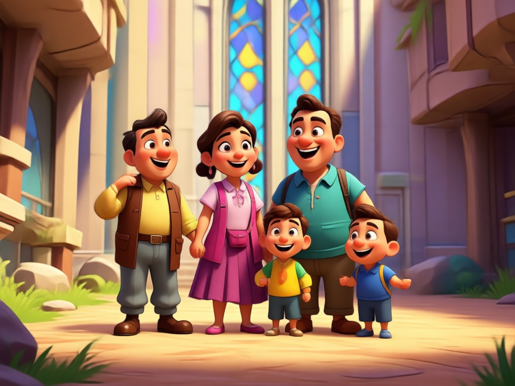 AI Pixar family group photo generation
