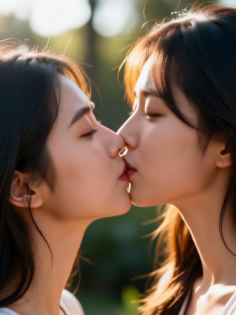 Black and White Cinematic Kiss