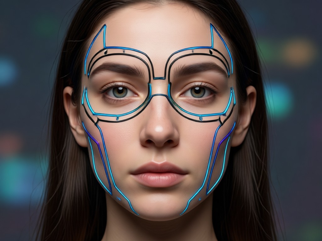 Side by side comparison showing text prompt and photorealistic AI face result