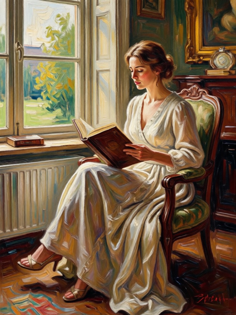 Portrait converted to classical oil painting