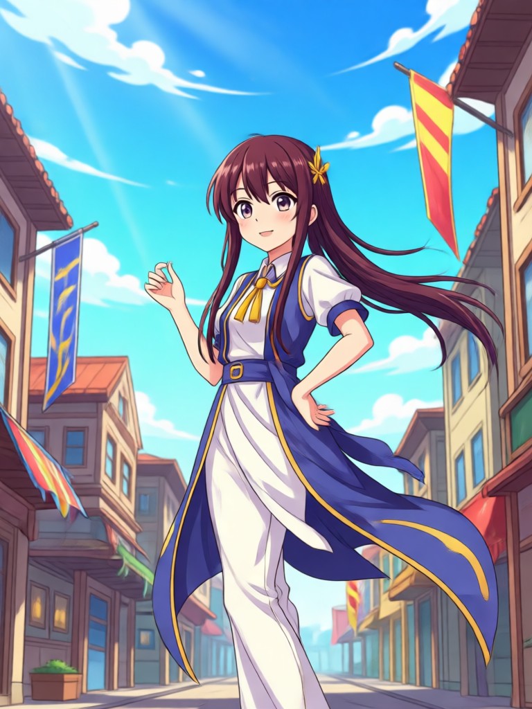 輝く魔法のエフェクトを持つアニメアート