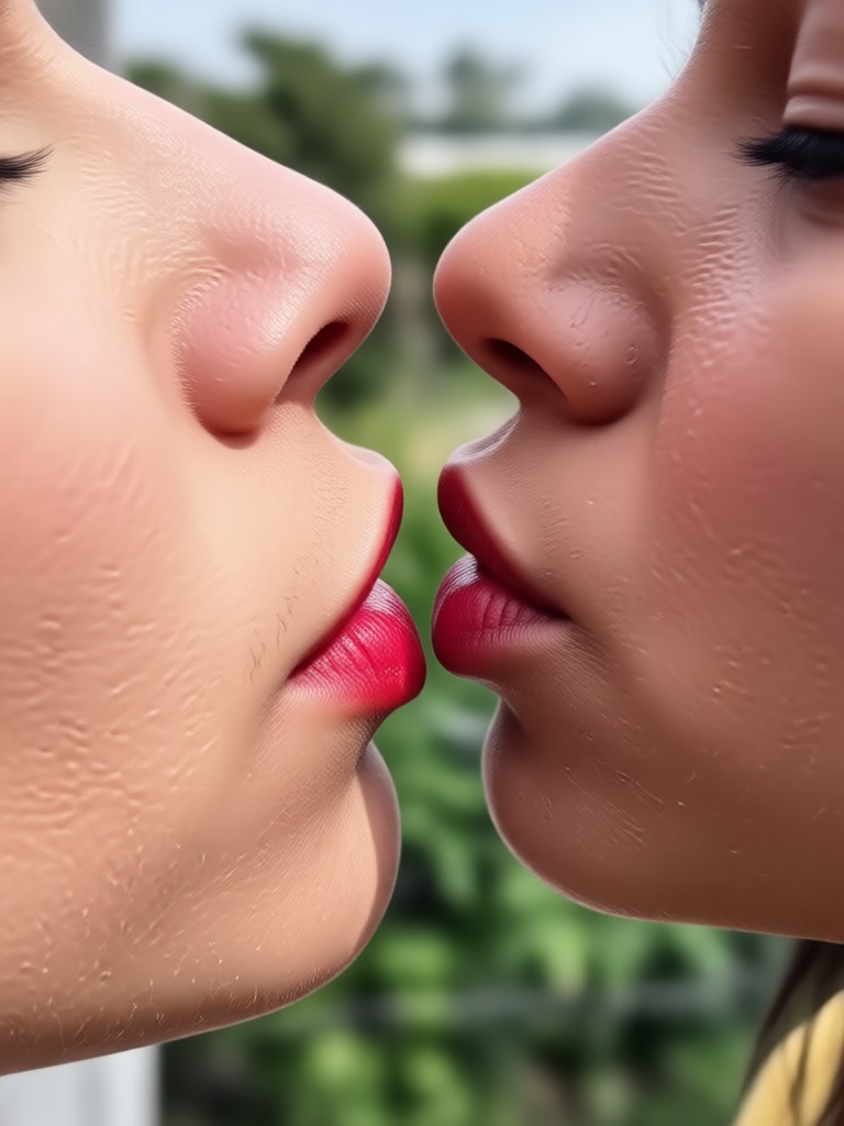 YouTube Shorts couple kissing video made with AI