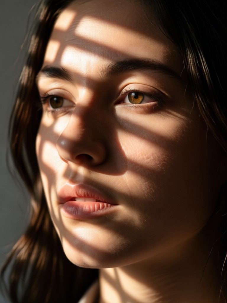 Portrait with dramatic side lighting