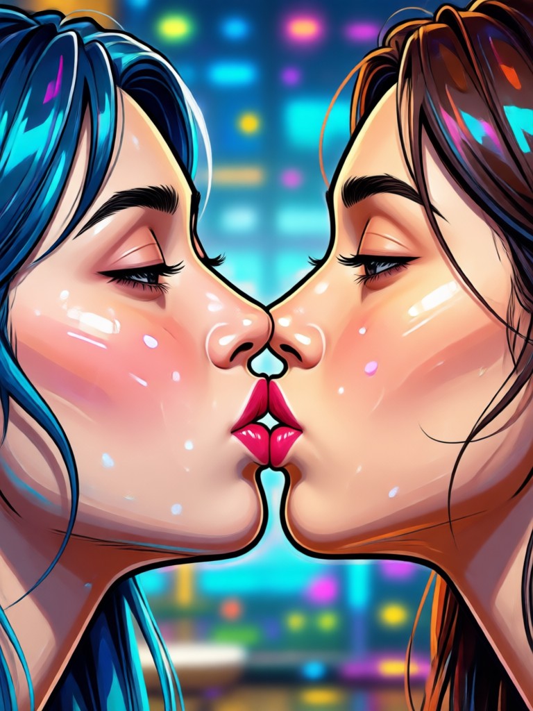 Dreamy fantasy kiss video from two portraits