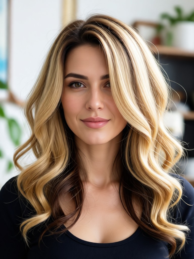 AI curly hair to straight sleek hair style