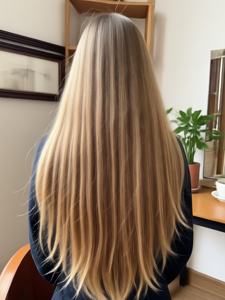 Professional headshot with AI long hair