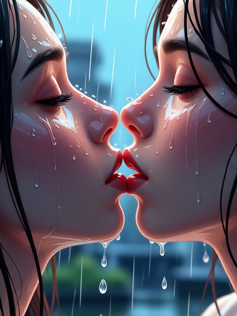 black and white artistic rainy kiss video