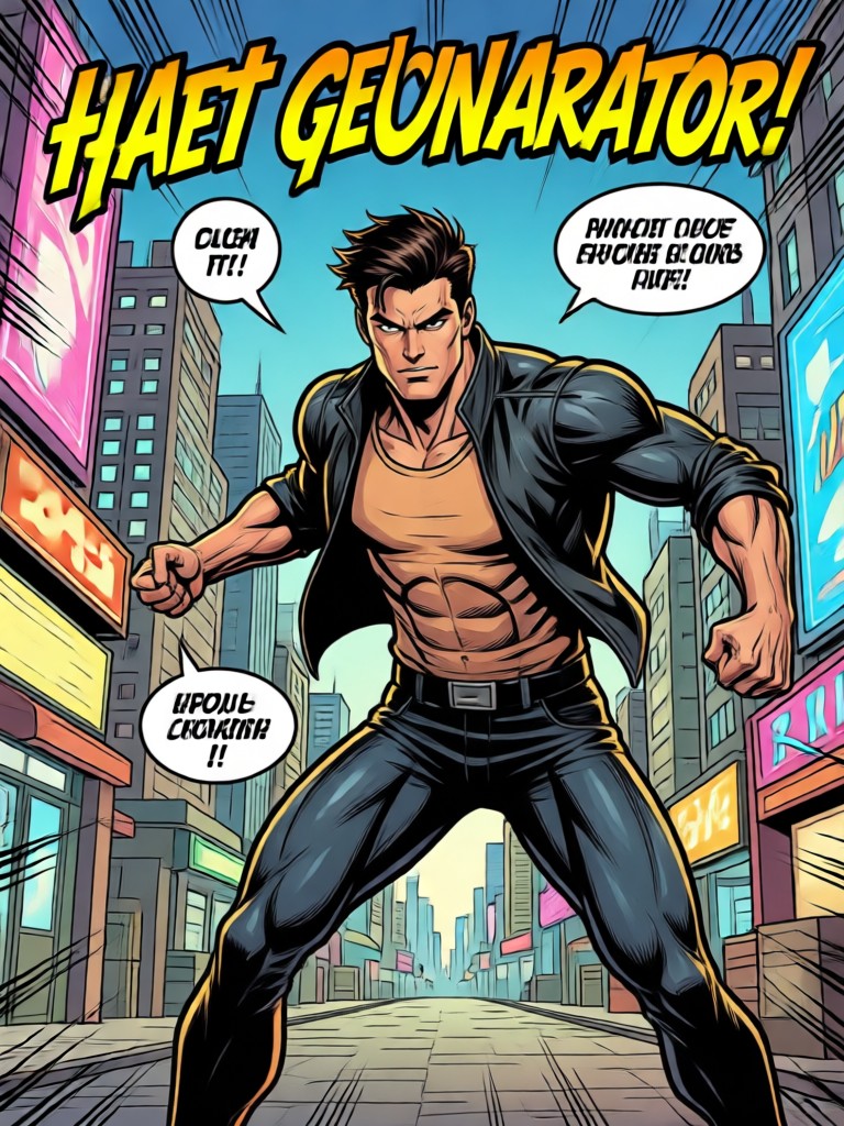 Superhero comic style transformation
