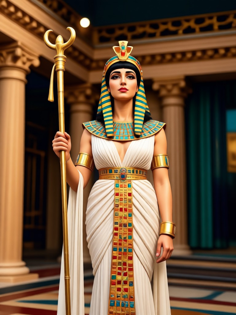 AI-generated portrait in the style of ancient Egyptian art.