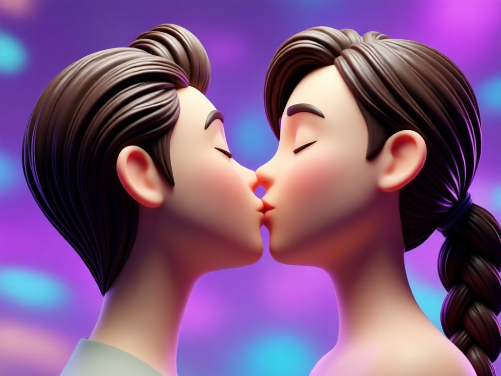 Cinematic kiss effects with hearts