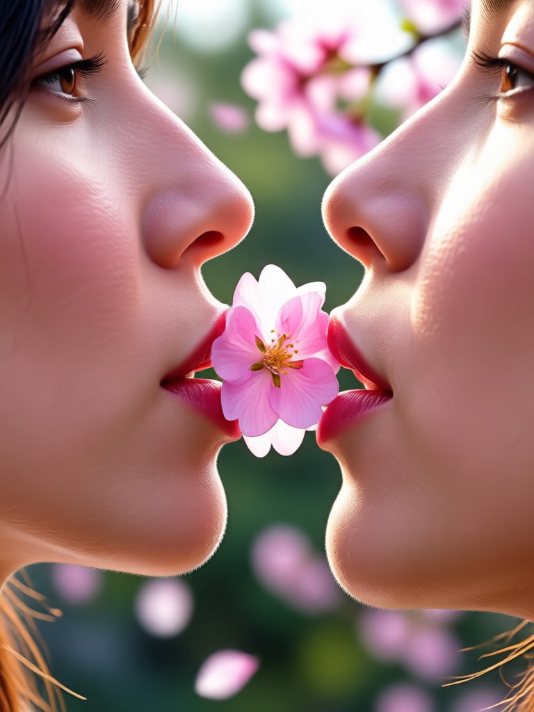 Anime style cherry blossom transformation