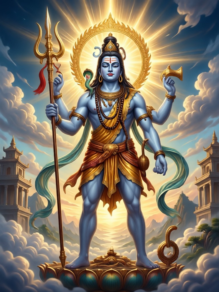 Shiva with Trishula AI Image