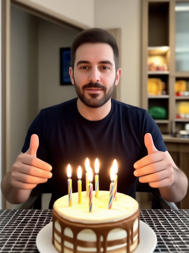 Birthday video combining photos and short video clips
