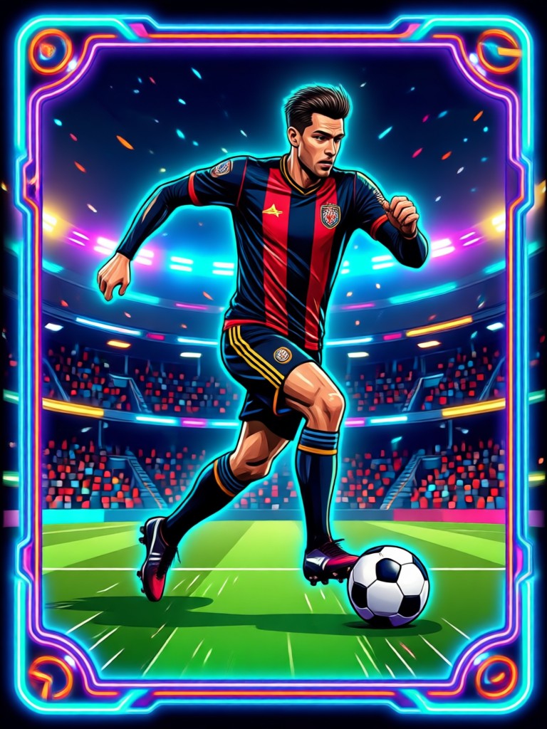 Mobile app view of AI football card generator