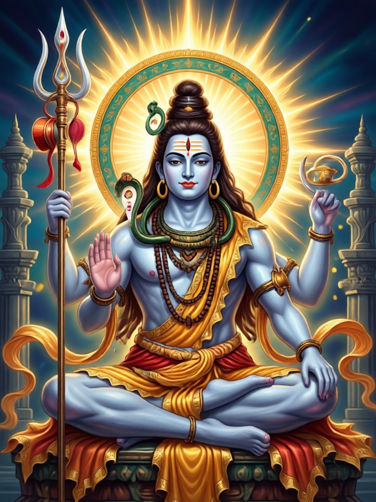 Watercolor Style Shiva