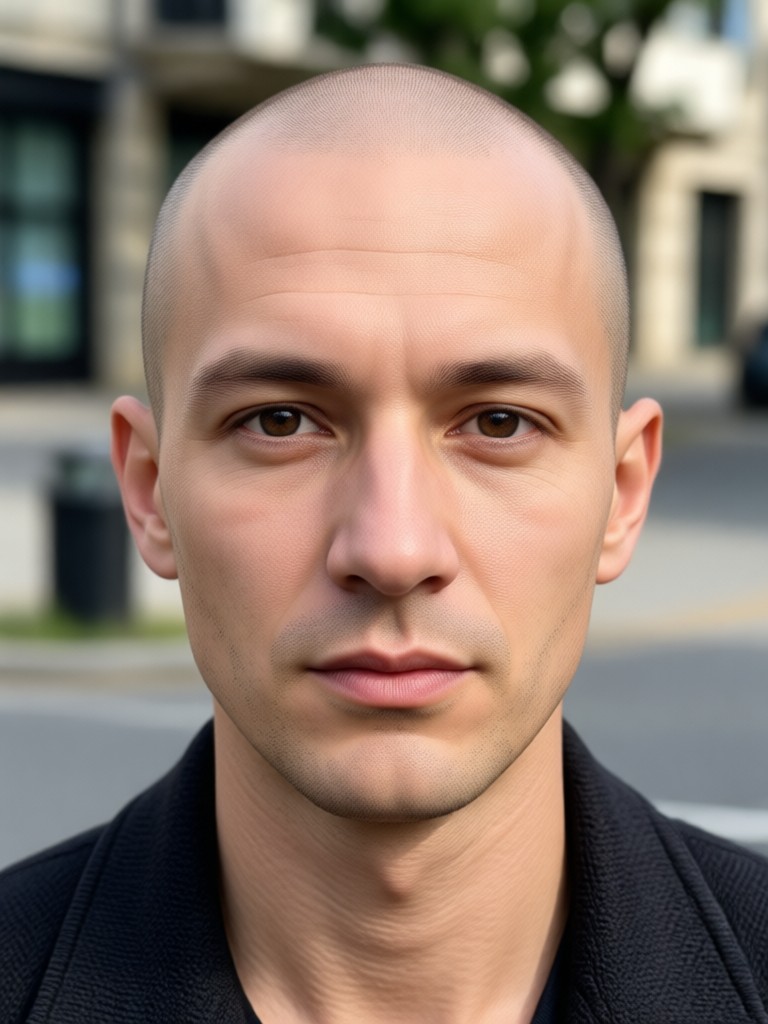 Glatzkopf-Filter auf Gruppenfoto-Einzelperson angewandt