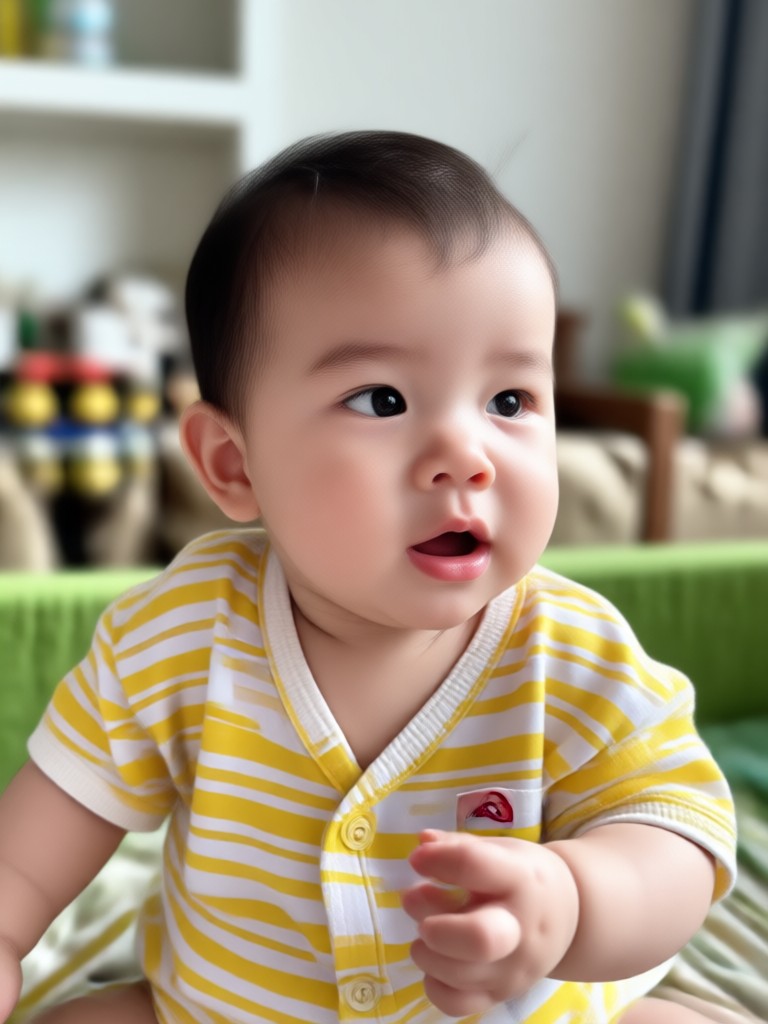 Realistic AI generated baby sleeping peacefully