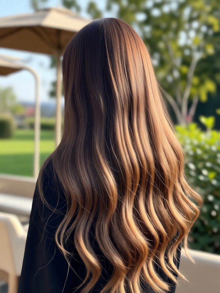 Antes y después de usar el filtro de pelo liso largo