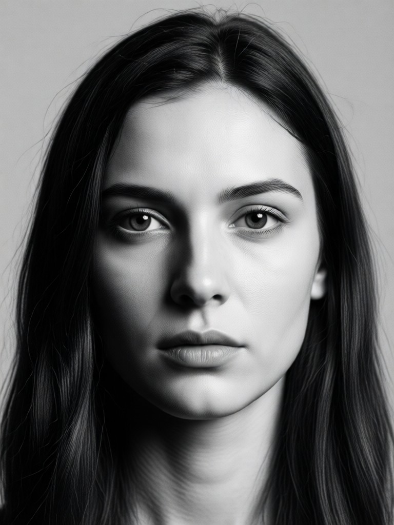 Modern minimalist black and white AI headshot