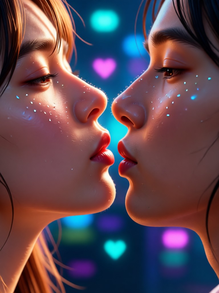 AI generated kiss with background music
