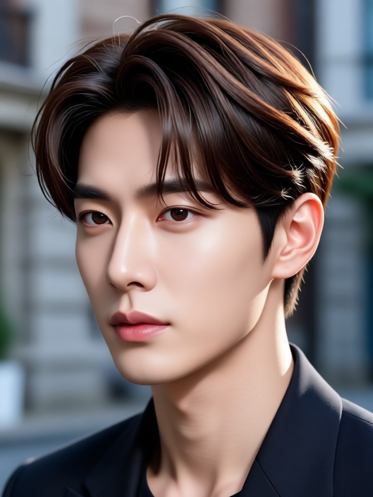 Korean male perm hairstyle transformation