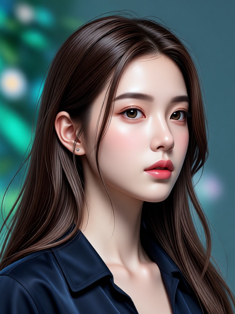 Fantasy warrior AI girl with armor and mystical background