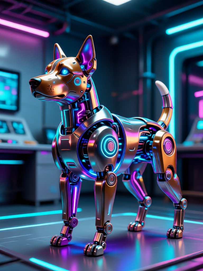 Stylized anime-style Shiba Inu dog