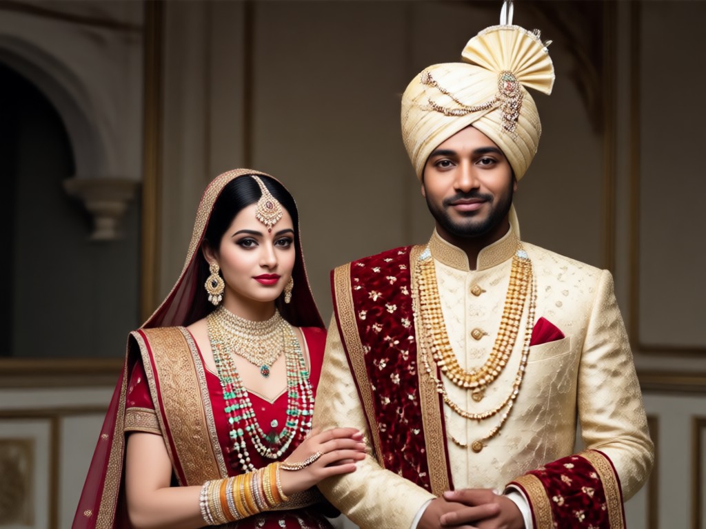 Collection of AI generated traditional royal Indian outfits