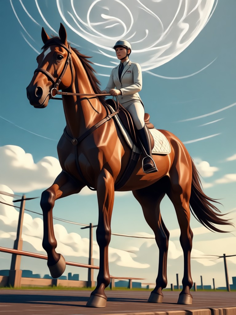 AI cinematic horse riding through mist