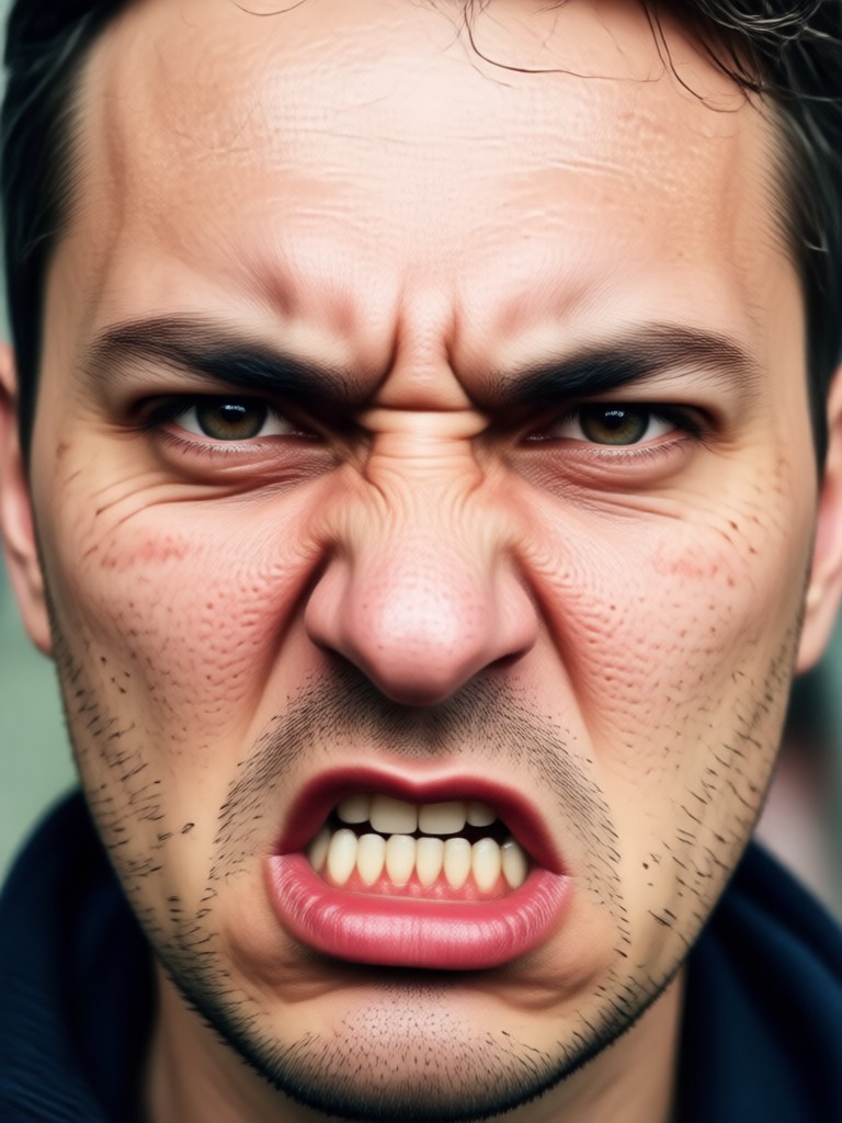 Mobile app showcasing angry face filter interface