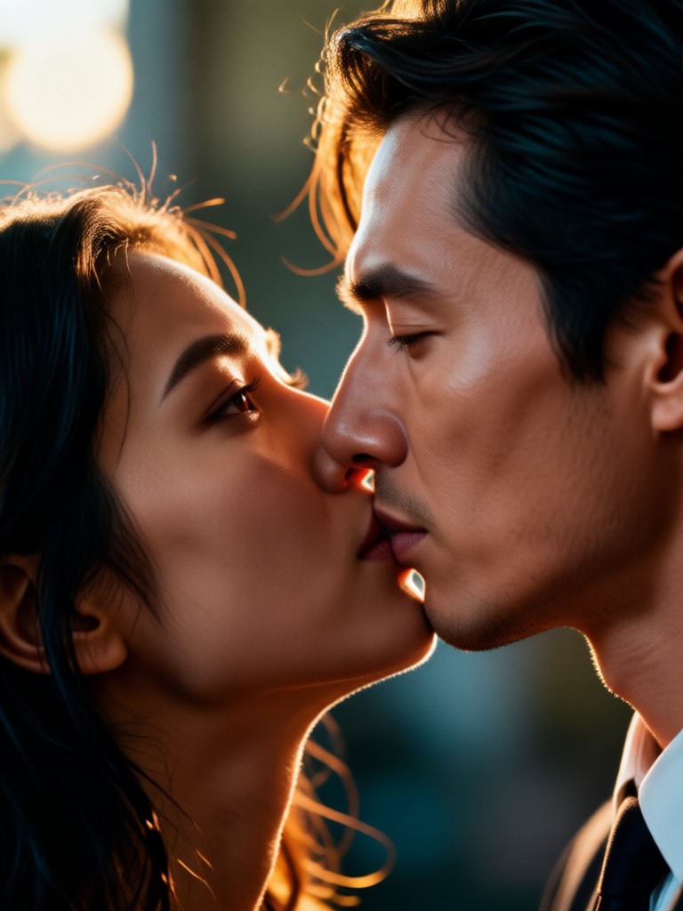 Escena de Beso Épico de Drama de Época