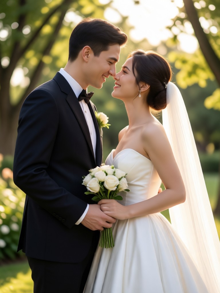 Transformación de foto de pareja de boda con IA
