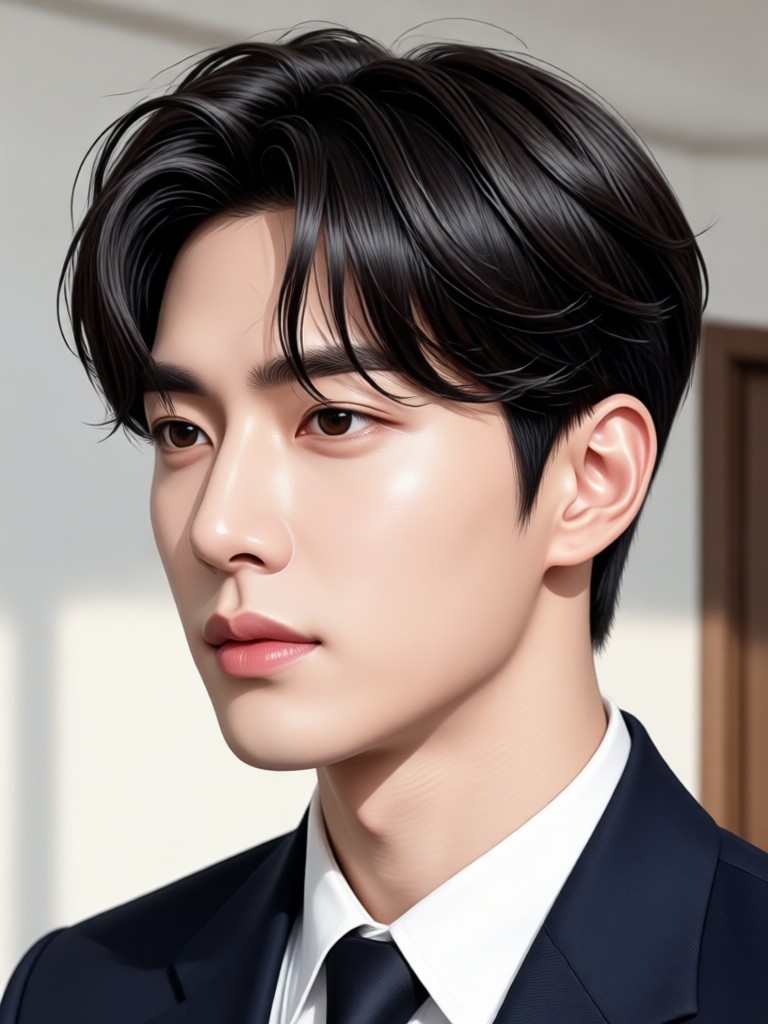 Short fringe Korean hairstyle generation
