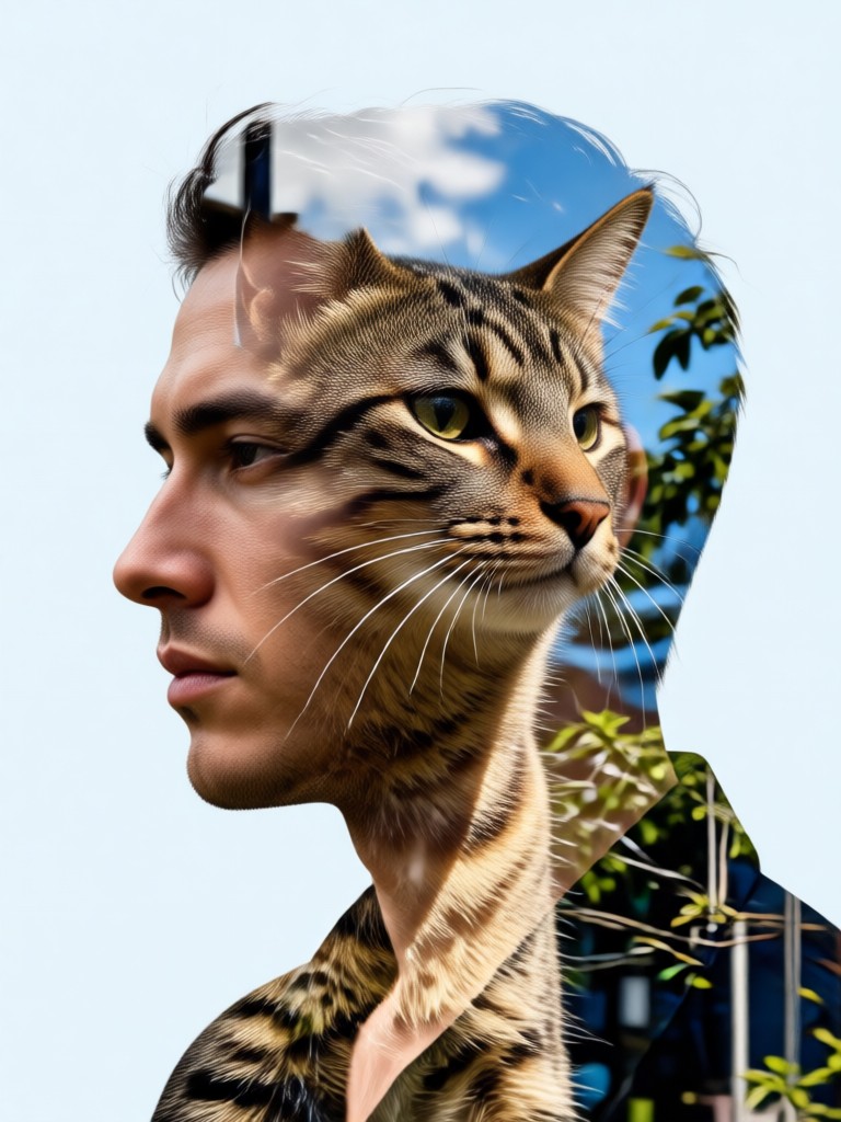 Pet merged with geometric patterns