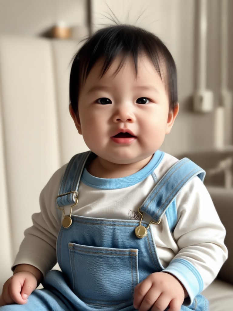 Ghibli style animated baby character