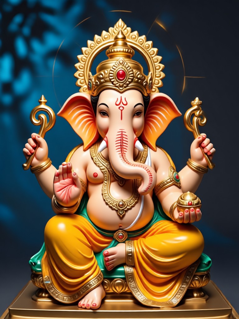 Watercolor style AI art of Lord Ganesha