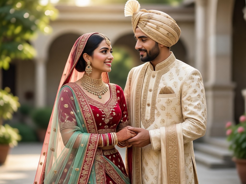 Membuat Lehenga Sherwani Couple Photo Generator dengan AI