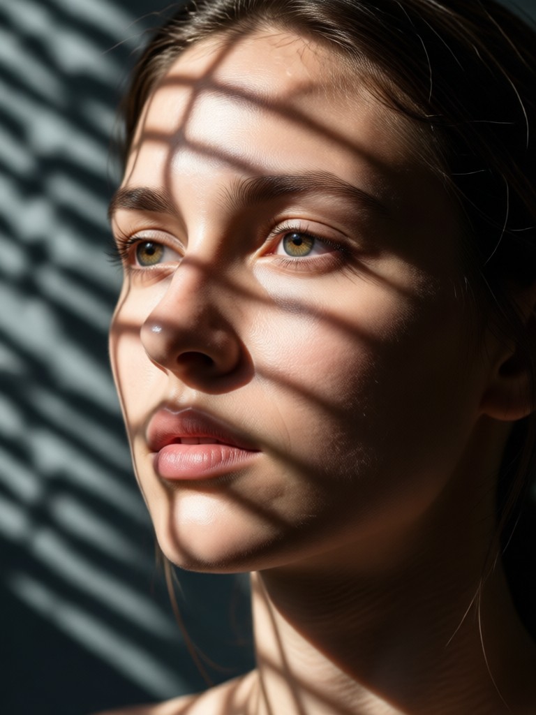 Neon sign inspired colorful shadow AI portrait