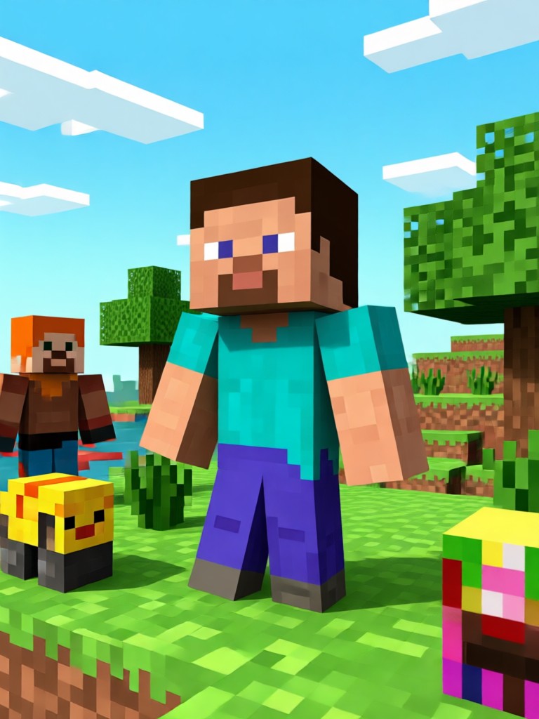 Minecraft AI filter on a family photo