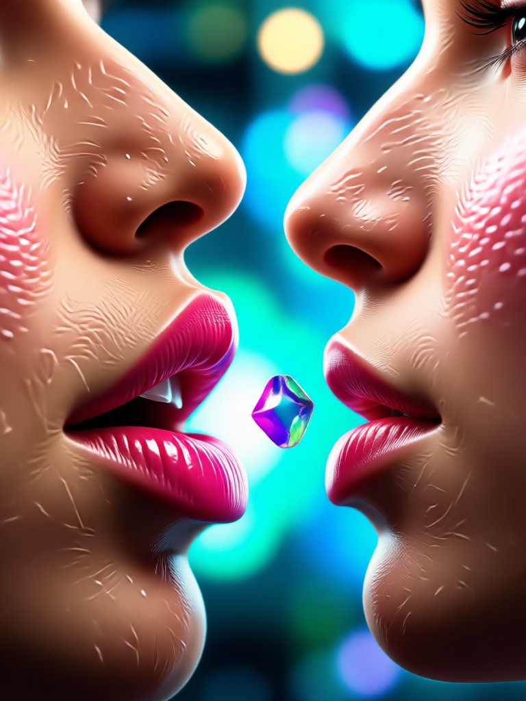 Cute anime style AI kiss effect