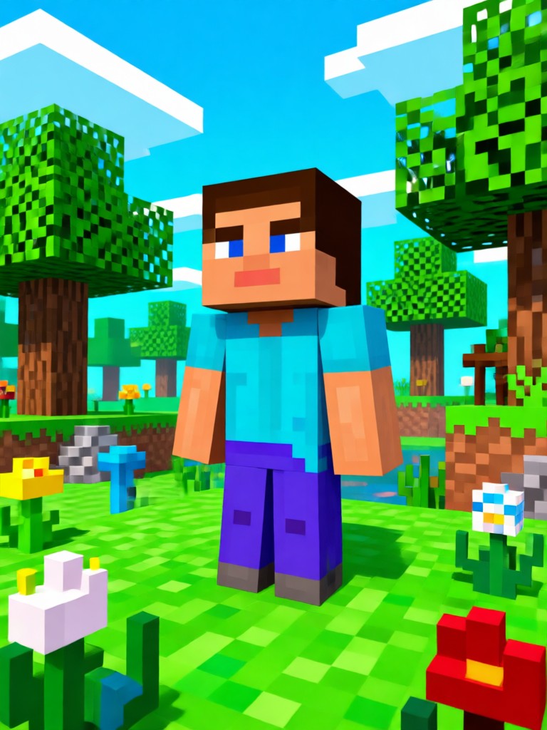 Retrato em pixel art de um aldeão do Minecraft