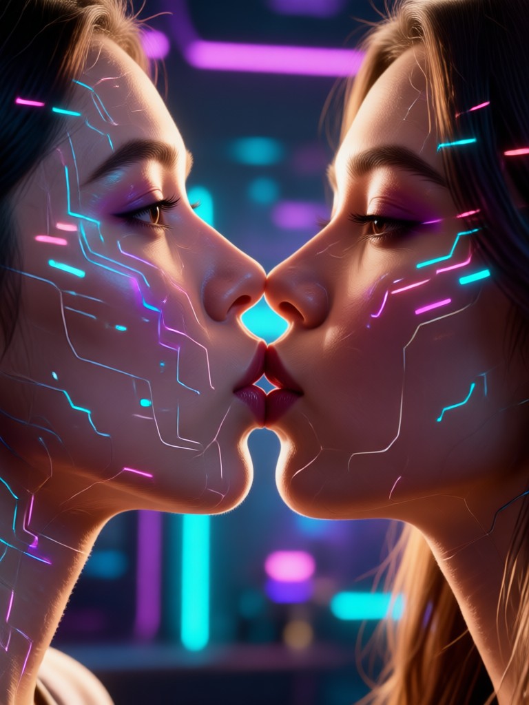 AI generated wedding kiss video
