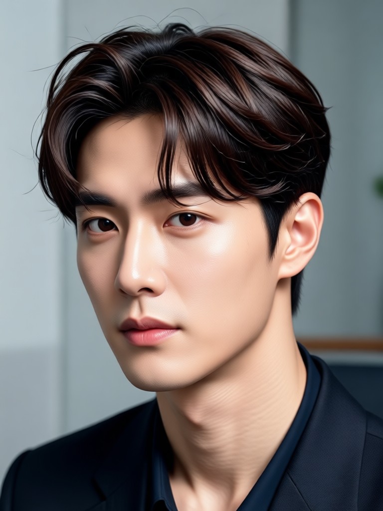 Resultados de prueba de peinado masculino coreano con IA